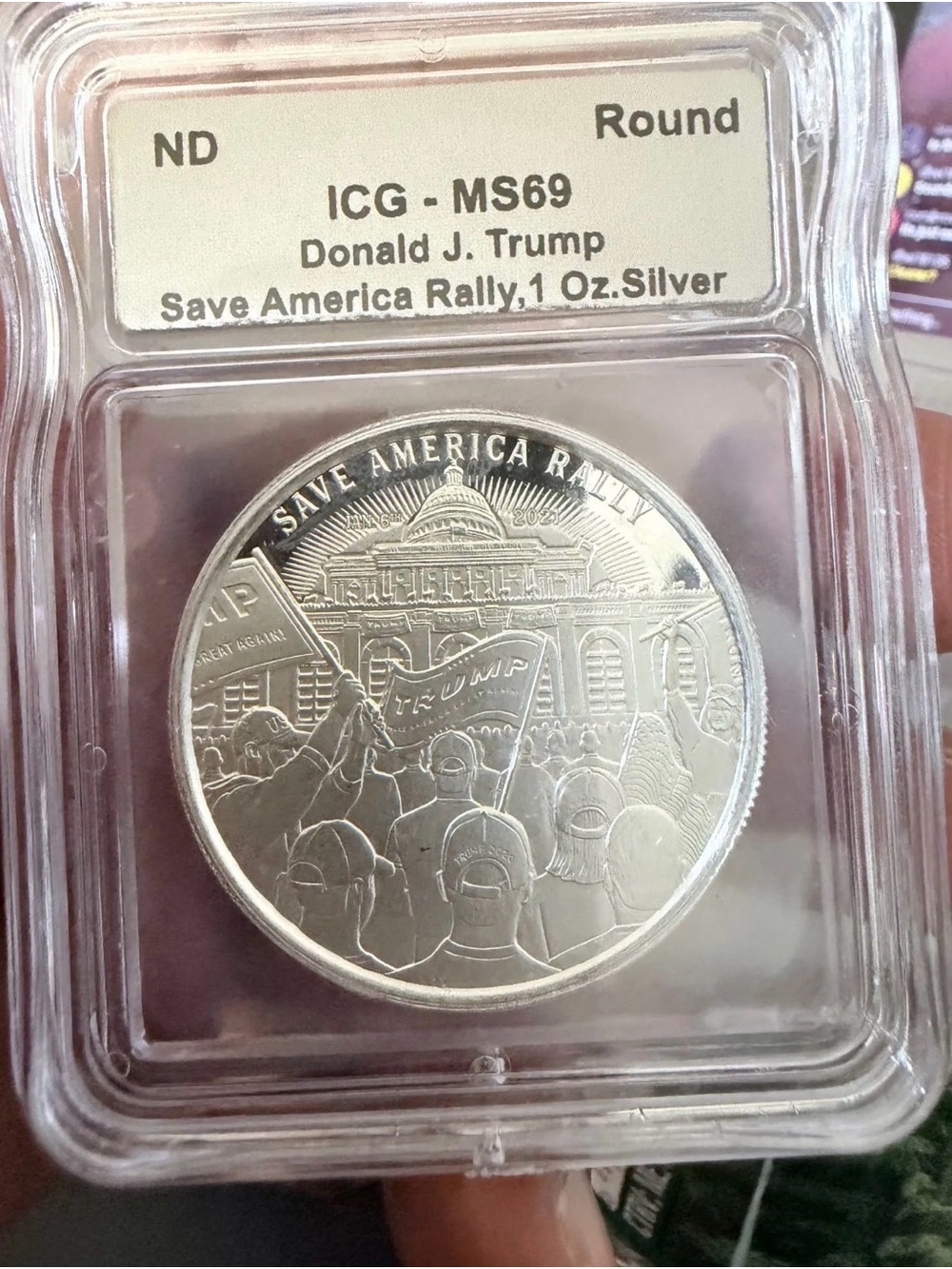 Save America Rally Donald J. Trump 1oz Silver Commemorative Coin